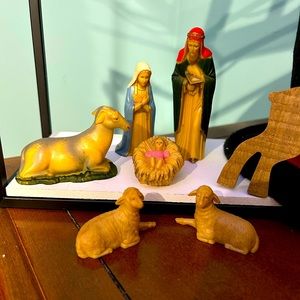 Vintage Art Plastic nativity pieces